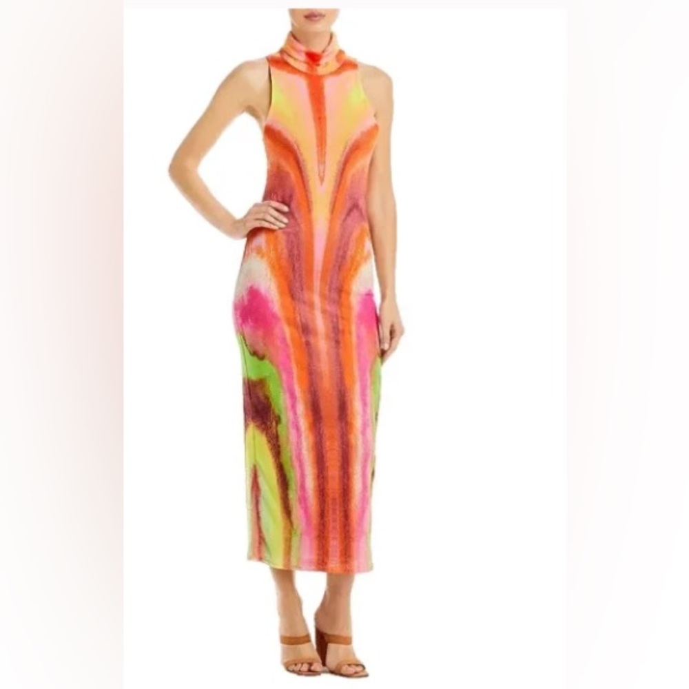 AFRM Neon Watercolor Dress
